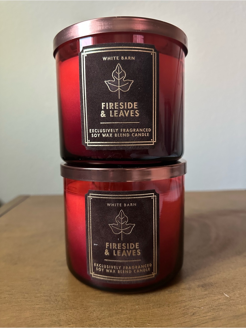 X2 bath and body works fireside & Leaves 3 wick candles NEW